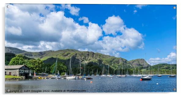 Boats on Coniston Acrylic by Keith Douglas