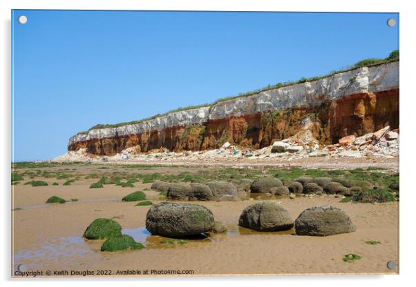 Hunstanton Sea Cliffs Acrylic by Keith Douglas