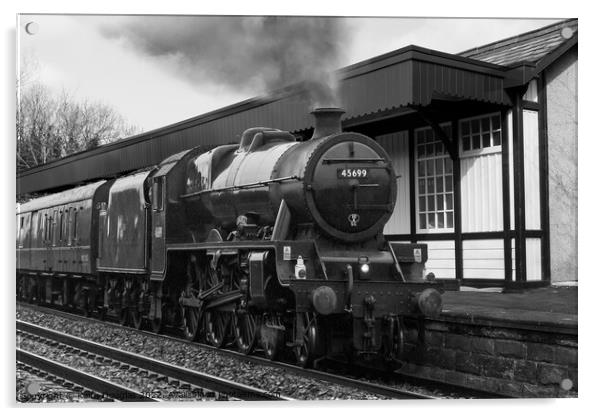 Steam Train at Halton Station Acrylic by Keith Douglas
