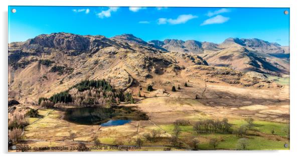 Blea Tarn and the Langdale Fells, Lake District Acrylic by Keith Douglas