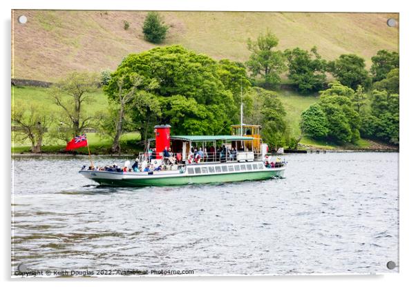 Ullswater Steamer, Raven, at Howtown Acrylic by Keith Douglas