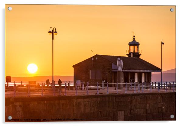Sunset over the Stone Jetty, Morecambe Acrylic by Keith Douglas