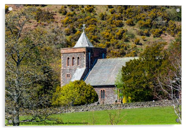 All Saints Church, Watermillock, Ullswater Acrylic by Keith Douglas