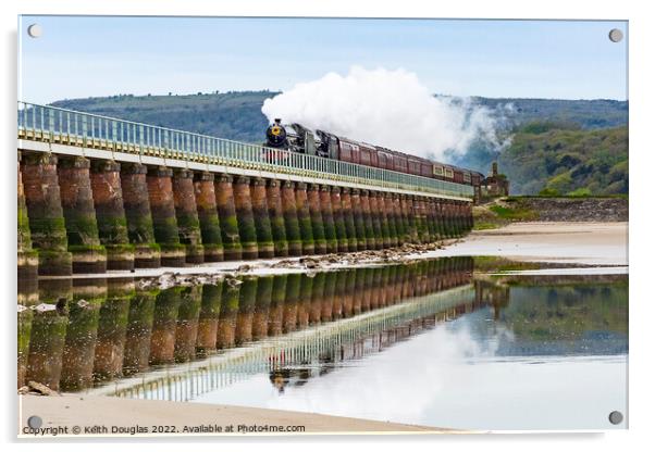 The Great Britain XIV steam tour on the Kent Viaduct, 27 April 2 Acrylic by Keith Douglas