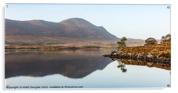 Ben Klibreck reflected in Loch Naver Acrylic by Keith Douglas