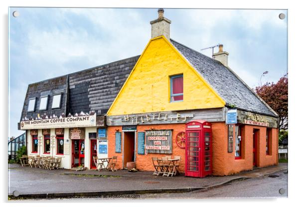 Hillbillies Bookstore, Gairloch Acrylic by Keith Douglas