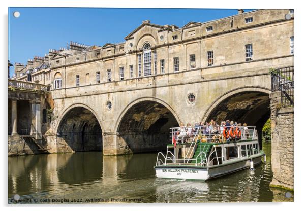 Passenger Boat near Pulteney Bridge, Bath Acrylic by Keith Douglas