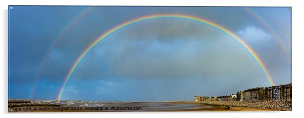 Double Rainbow over Sandylands, Morecambe Acrylic by Keith Douglas