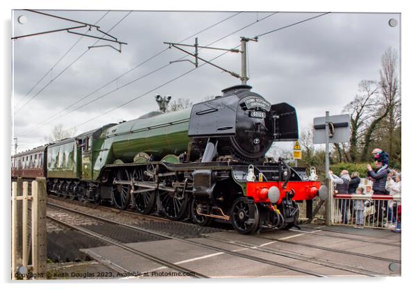 Flying Scotsman at Bolton le Sands Acrylic by Keith Douglas