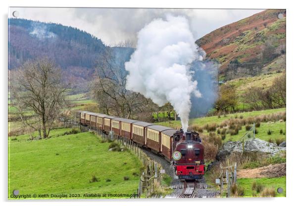 Steam on the Welsh Highland Railway Acrylic by Keith Douglas