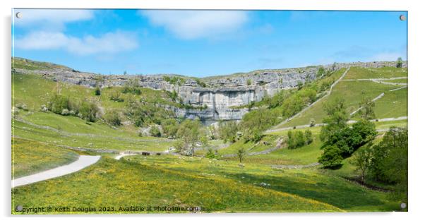 Malham Cove in the Yorkshire Dales Acrylic by Keith Douglas