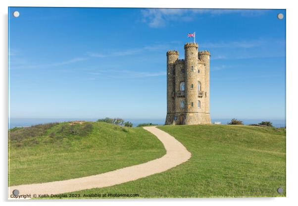 Broadway Tower - a landmark in the Cotswolds Acrylic by Keith Douglas