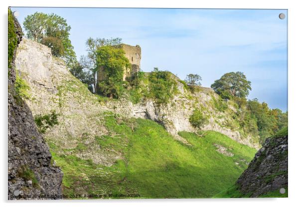 Peveril Castle near Castleton Acrylic by Keith Douglas