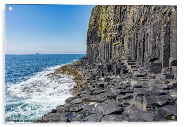 Basalt Columns for steps on Staffa Acrylic by Keith Douglas