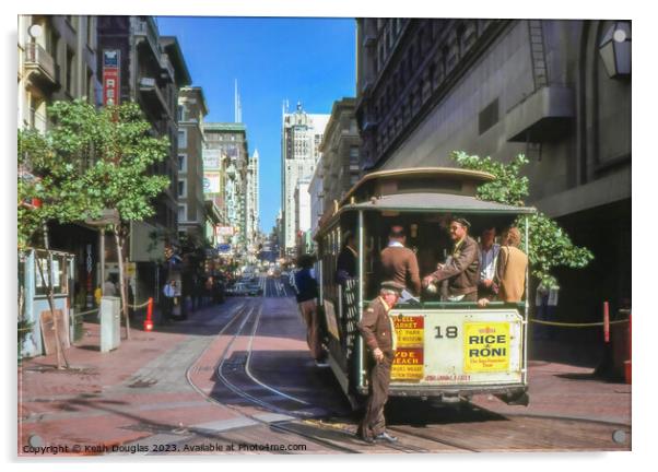 Streetcar in San Francisco 1979 Acrylic by Keith Douglas
