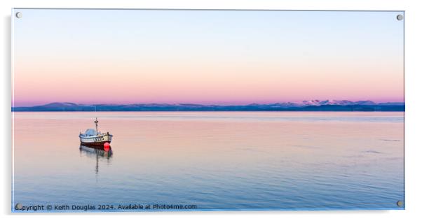 Boat at dawn in Morecambe Bay Acrylic by Keith Douglas