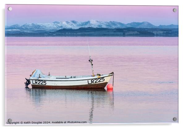 Morecambe Bay - boat at dawn Acrylic by Keith Douglas
