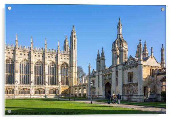 Kings College Cambridge, Front Quad Acrylic by Keith Douglas