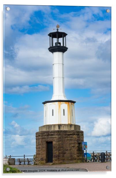 Maryport Lighthouse (portrait) Acrylic by Keith Douglas