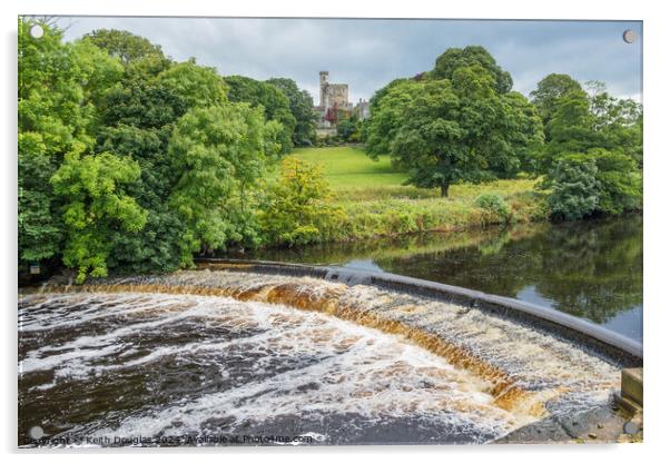 Hornby Castle and the River Wenning Acrylic by Keith Douglas