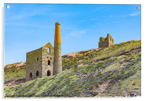 Wheal Coates Tin Mine, Cornwall Acrylic by Keith Douglas