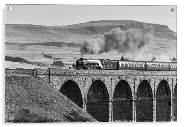 Tornado Steam Locomotive on the Ribblehead Viaduct Acrylic by Keith Douglas