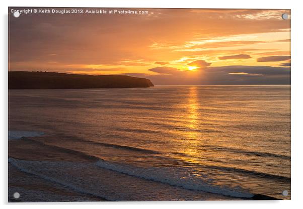 Sunset at Whitby Acrylic by Keith Douglas