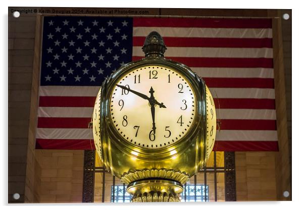 Grand Central Clock, New York, USA Acrylic by Keith Douglas
