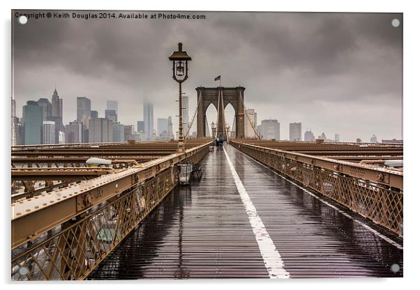  Brooklyn Bridge Acrylic by Keith Douglas