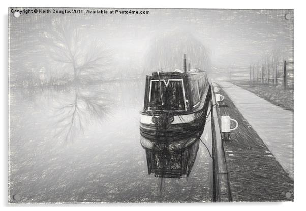Moored in the fog Acrylic by Keith Douglas