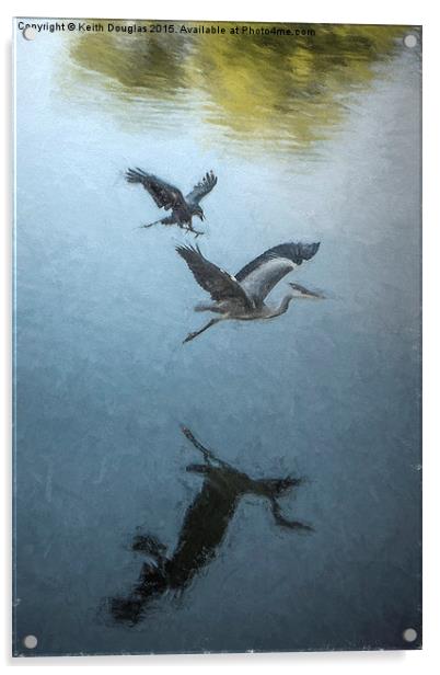  The Heron and the Crow Acrylic by Keith Douglas