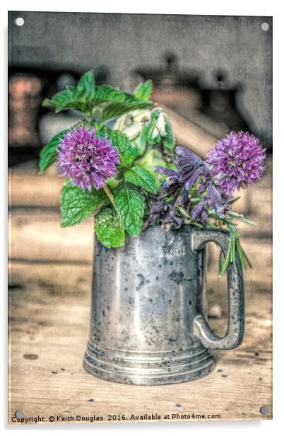 A tankard of flowers Acrylic by Keith Douglas