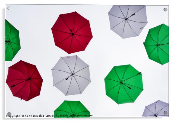 Italian Umbrellas in the sky Acrylic by Keith Douglas