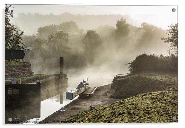 Swineford Lock in Mist Acrylic by Keith Douglas