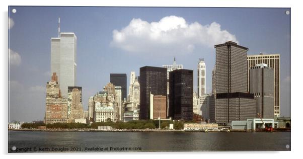 Manhattan Skyline 1979 Acrylic by Keith Douglas
