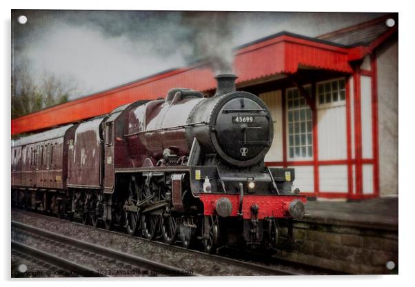 Steam Engine at Halton Station Acrylic by Keith Douglas
