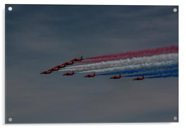 Red Arrows display team Acrylic by Peter Orr