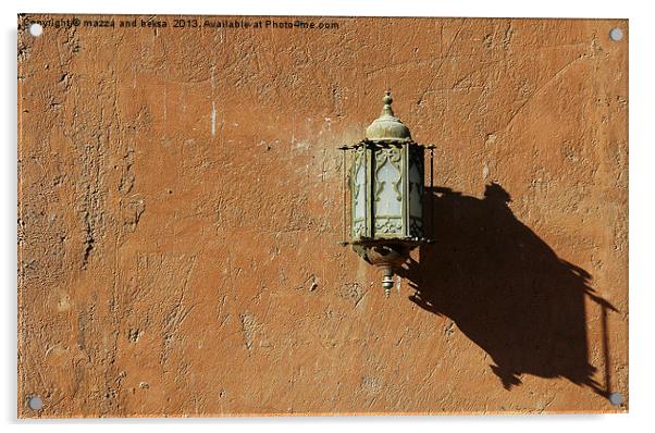 old arabic lamp on wall Acrylic by mazza and beksa beksa