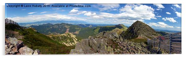 View from Chopok peak panorama Acrylic by Laco Hubaty