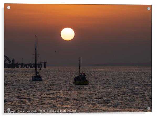 Sunset Moments At Harwich Acrylic by matthew  mallett