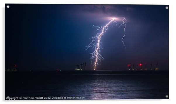 Lightning Strike Off Clacton Acrylic by matthew  mallett