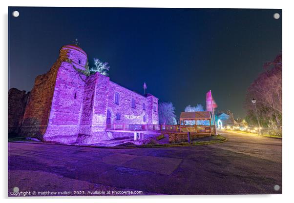 Colchester Castle Illuminate Acrylic by matthew  mallett