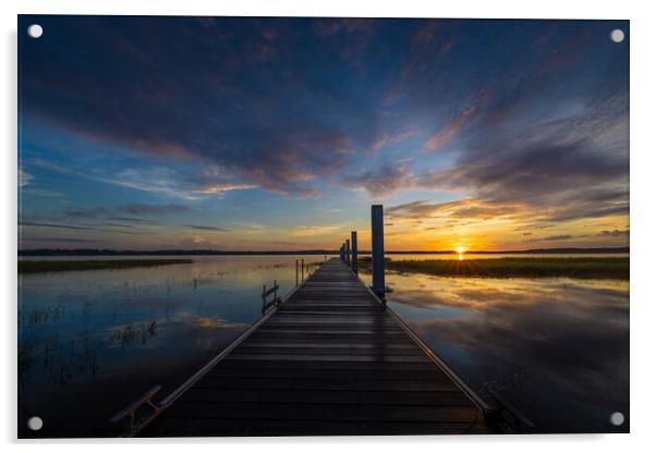 Clermont Florida Sunrise  Acrylic by matthew  mallett