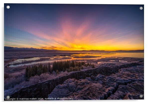 Sunrise in Iceland Acrylic by matthew  mallett