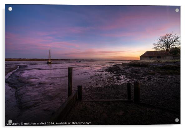 Sunrise Landermere Essex Acrylic by matthew  mallett