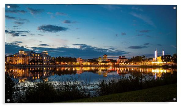 Celebration Orlando Florida at Sunset Acrylic by matthew  mallett