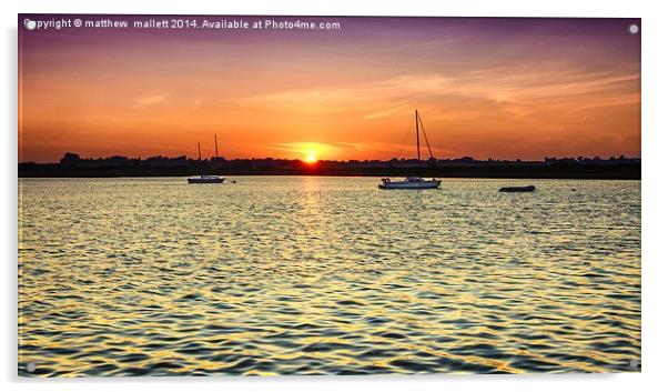  July Sunset Over the Backwaters Acrylic by matthew  mallett