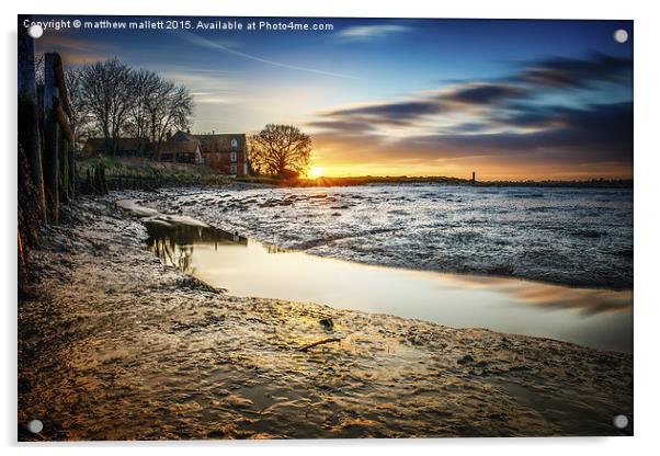  Landermere Quay February Sunset Acrylic by matthew  mallett