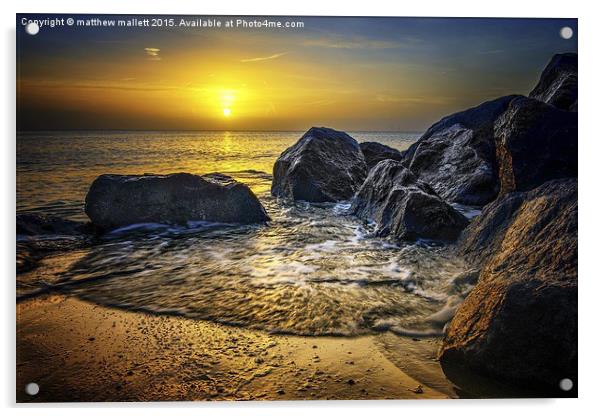  Holland On Sea at Sunrise Acrylic by matthew  mallett