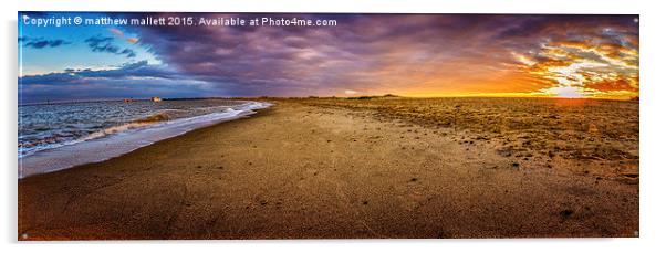  Panoramic Martello Beach at Sunset Acrylic by matthew  mallett